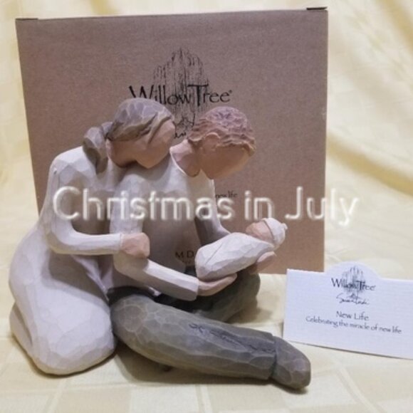 Willow Tree New Life Mom Dad Baby Figurine #26029 - Picture 1 of 2